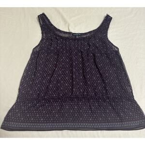 Purple Semi Sheer Tank Top Hearts Girlhood Fairycore Layering Women’s Size M